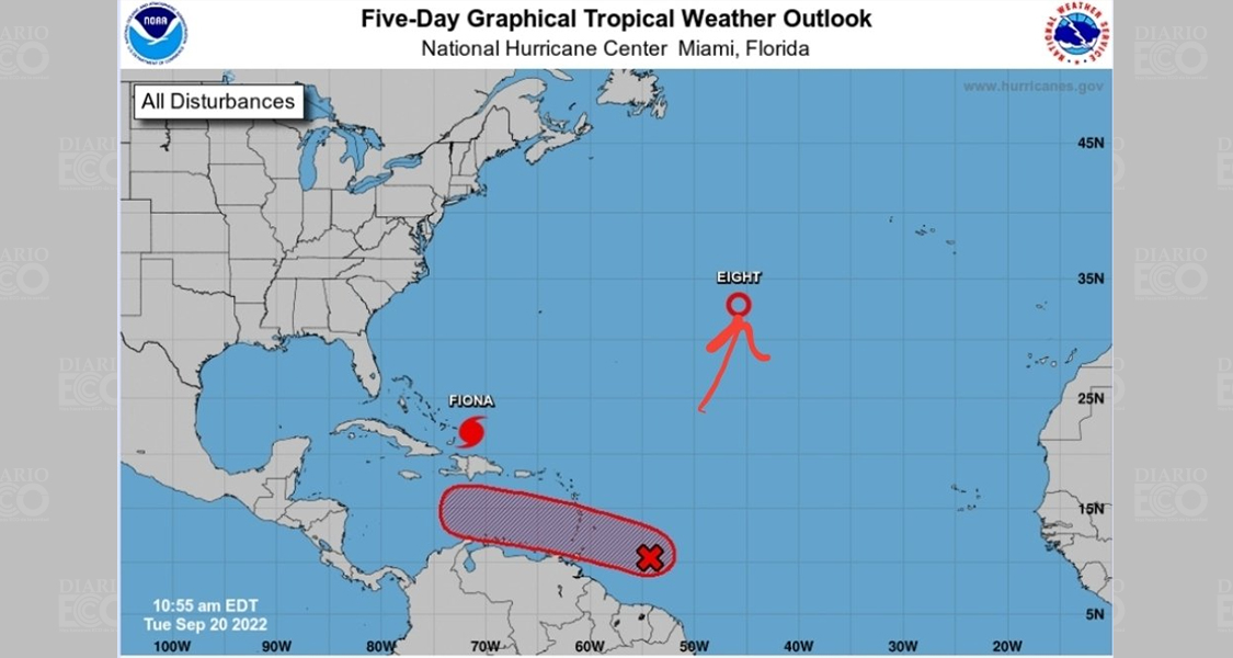 Onamet informa que se forma la octava depresión tropical